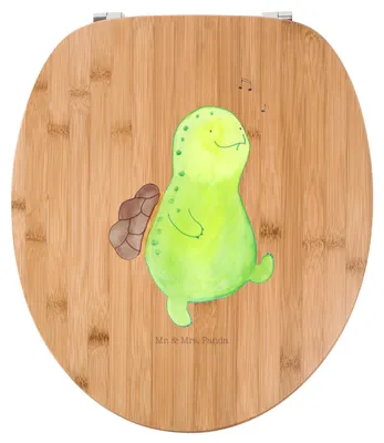 Produktbild von Mr. & Mrs. Panda Klobrille Schildkröte Pfeifen - Transparent - Geschenk, Neuanfang, wc sitz motiv, Toilettendeckel, Depression, Toilettenbrille, Brille, Klo-Deckel