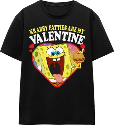 Produktbild von SpongeBob SquarePants - "Krabby Patties Are My Valentine" T-Shirt für Damen TV26841 (XL) (Schwarz)