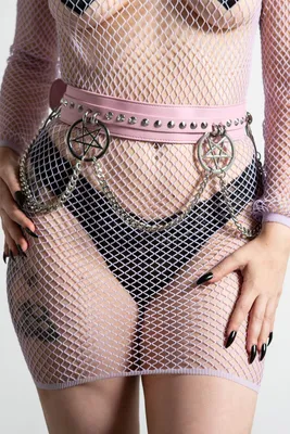 Produktbild von Killstar Kunstleder Taillengürtel - Curses Pastel Pink L/XXL