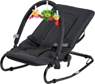 Produktbild von BabyTrold Skrastol Babywippe Schwarz mit Spielbügel, verstellbar < 9 kg
