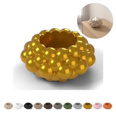 Produktbild von Teelichthalter LED Bubble 3,7 cm, Blasenstruktur aus PLA – Seidengold