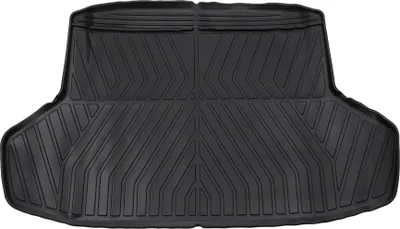 Produktbild von Cargo Liner Kofferraummatte Kofferraum Gepäck Kofferraumwanne Matte für Honda Civic Limousine 5 Sitze 2022-2024 Schwarz TPE 1 Stück Flache Oberfläche Unregelmäßiges Streifenmuster