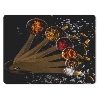 Produktbild von MuchoWow® Mauspad Mousepad Gewürze - Löffel - Salz - Gewürze - Schwarz 23x19 cm - Mousepads - Maus Mat - Pad - Mausunterlage - Schreibtischunterlage - Mauspad