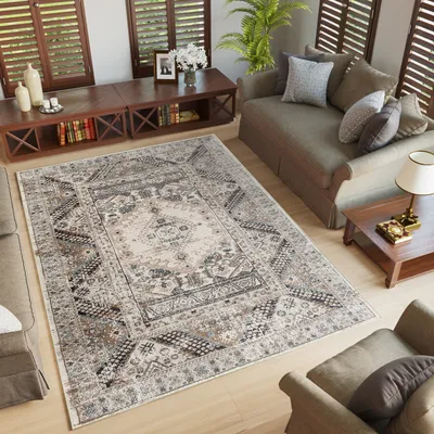 Image de Tapis Salon Chambre à coucher Design classique Crème Beige  200 x 300 cm
