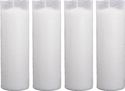 Produktbild von Ersatzkerze N4 Weiß H18 cm (4er-Pack) – Grabkerze Nachfüllkerze mit ca. 75h Brenndauer, für Grableuchte & Grablampe, langlebig & gleichmäßig brennend