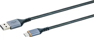Produktbild von USB 3A USB A Stecker - USB Typ C Stecker Kabel Bleil schwarz 1,50 m