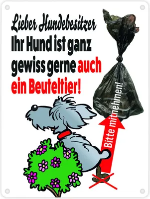Produktbild von Kein Hundeklo Metallschild in 15x20 cm mit lustiger Illustration und Spruch in