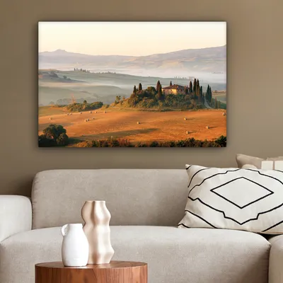 Produktbild von MuchoWow® - Leinwandbilder - Toskana - Landschaft - Italien, Wandbild, Wanddeko Bilder Wohnzimmer, 90x60 cm