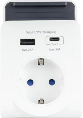 Produktbild von REV USB Ladegerät mit 240V Steck Dose plus USB-A&C 0020770112
