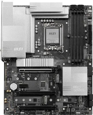 Produktbild von MSI PRO Z890-P WIFI - Motherboard - ATX - LGA1851-Sockel - Z890 Chipsatz - USB4, USB-C 3.2 Gen 2x2, USB 3.2 Gen 1, USB-C 3.2 Gen2, USB 3.2 Gen 2 - 5 Gigabit Ethernet, Wi-Fi 7, Bluetooth - Onboard-Grafik (CPU erforderlich) - HD Audio (8-Kanal)