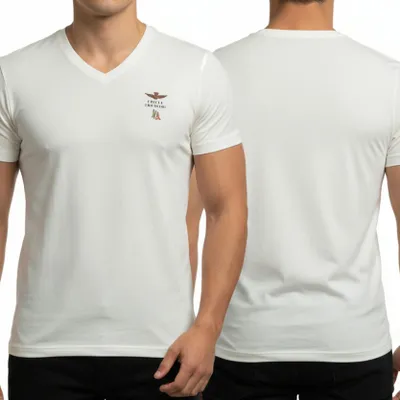 Zdjęcie produktu dla Aeronautica Militare biały t-shirt koszulka męska v-neck SCOTI006J508-73009 M