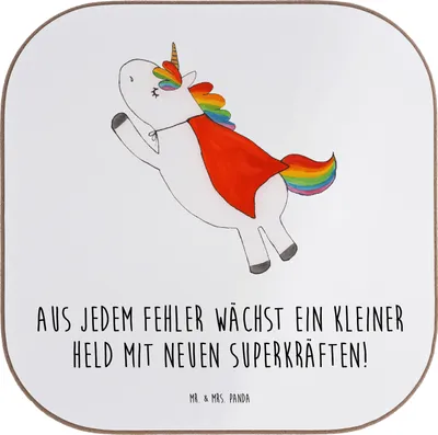 Produktbild von Mr. & Mrs. Panda Untersetzer für Gläser Fehler machen lernen - Weiß - Geschenk, Trost, Zuversicht, Vertrauem, Herausforderung, Liebe, gläseruntersetzer, Lebensweisheit