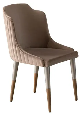 Produktbild von Braune Esszimmerstühle Gruppe Küchenstühle 6tlg Stoffstühle Esszimmer