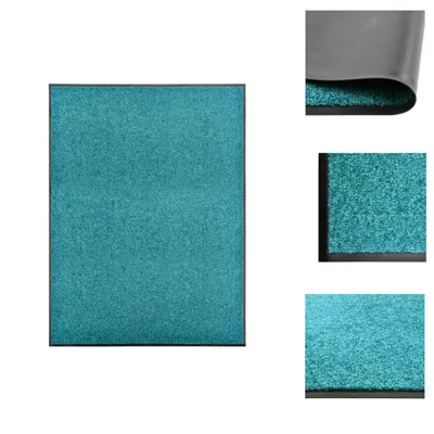 Produktbild von vidaXL Fußmatte Waschbar Cyan 90x120 cm -  Fußmatten