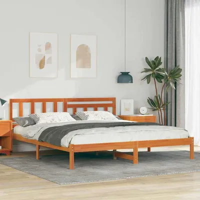 Produktbild von Möbel Bettgestell Wachsbraun 180 x 200 cm Massivholz Kiefer - Klassische Betten 872223