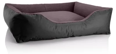 Produktbild von BedDog Hundebett TEDDY Hundesofa waschbares Hundebett mit Rand Hundekissen,BLACK-FIELD (schwarz/braun),(XL) ca. 100x85x23cm