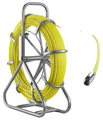 Obrázek produktu pro VEVOR Sklolaminátové lanko 100 m Ø6,3 mm Sklolaminátová tyč, rybářská páska se stojánkem, pomůcka pro vtahování kabelů s označením, navlékač kabelů, tahadlo kabelů pro stěny a elektroinstalační trubky, nevodivé