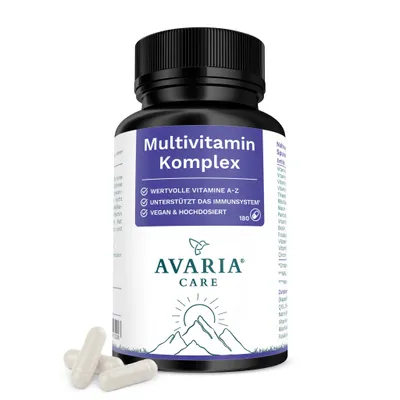 Produktbild von Multivitamin Komplex - 180 Kapseln - Vitamin A-Z - hochdosiert - 3 Monate Vorrat