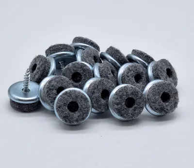 Produktbild von 16 Stk Möbelgleiter Filzgleiter Stuhlgleiter Metall mit Schraube Ø 20 mm