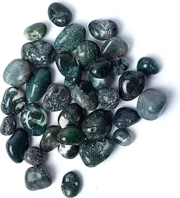 Produktbild von Moosachat-Trommelsteine, A-Qualität – ± 15–35 cm; ±500 g – ±1,5–3,5 cm; ±500g