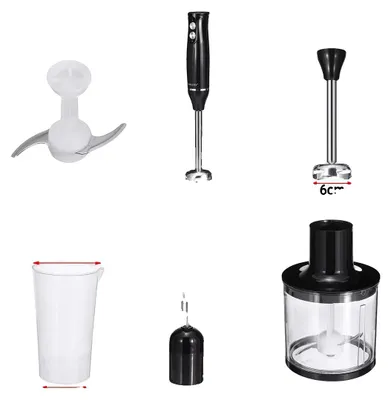 Obrázek produktu pro Ruční mixér, nerezová čepel, dvě rychlosti, 4 v 1