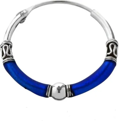 Produktbild von Paar Königliche Creolen Elà Ozean Blue 20mm 925 Sterlingsilber 6467