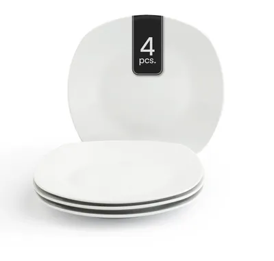 Produktbild von Dessertteller - Weiß - 19,5 x 19,5 cm - Porzellan - eckige Form - 4er Set