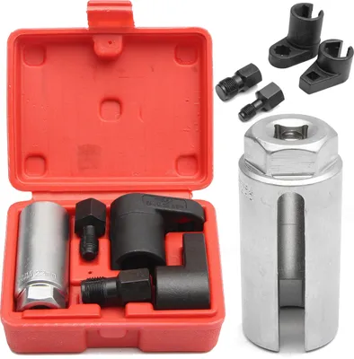 Produktbild von KRAFT&DELE | Lambdasonden Schlüssel, 22mm, 3tlg, Nüsse Set, Nusssatz, Lamdasonde Werkzeug, Gewindereparatur Satz