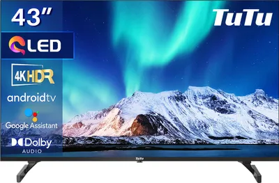 Produktbild von TuTu Android Smart TV - QLED 4K Ultra HD - 43 Zoll/109 cm - Randlos Design - Tripple Tuner DVB-T/T2/S/S2/C - HDMI x3, USB x2, CI+ - Sprachsteuerung & Streaming-Apps - Montiert in Eindhoven, Niederlande - TUQ43UN1