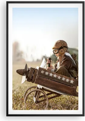 Produktbild von Gerahmtes Poster - Schwarzer Rahmen - Kindheit Flugzeug Spielzeug - 61x91,5 cm - Wand Bild - Wanddeko - Wandbilder - Kunstposter - Wandposter - Bilderrahmen - Bilder - Kunstdruck - P2BPA61x91-4469
