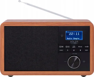 Immagine prodotto di Adler | AD 1184 | Radio DAB+ Bluetooth | Nero/marrone | Funzione allarme