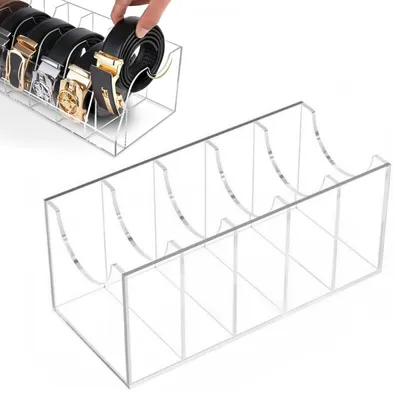 Produktbild von Gürtelhalter - Gürtelaufhänger - Gürtel Organizer - für 5 Gürtel und Krawatten - Transparentes Acryl - für Kleiderschrank, Schublade und Kommode