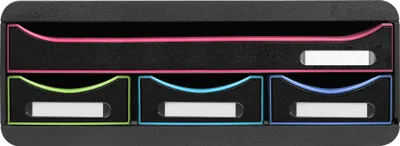Produktbild von Exacompta TOOLBOX, Ablagemodul mit 4 Schubladen - Schwarz/Harlekin - 319914D