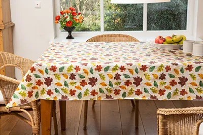 Produktbild von Wachstischdecke Blättermotiv Abwaschbar Maße ca.: 120 x 180 cm