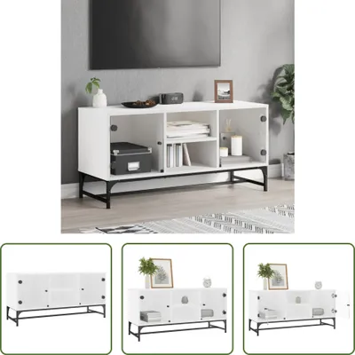 Obrázek produktu pro The Living Store TV skříňka se skleněnými dvířky bílá 102x37x50 cm