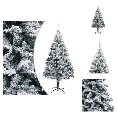 Image de vidaXL Arbre de Noël artificiel avec neige Vert 180 cm PVC - Sapins de Noël