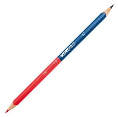 Image de 24x Kores BB94871 Dreikant-Lehrerbuntstift TWIN blau / rot