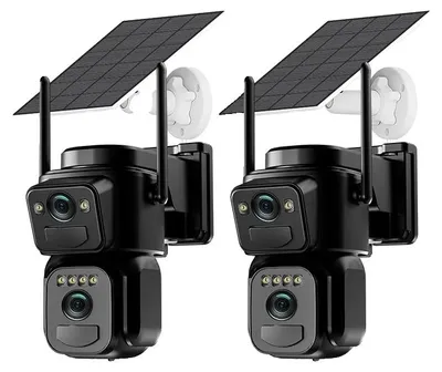 Produktbild von Sicherheitskamera, solarbetrieben, Dual-Linse, EU4G 2PCS