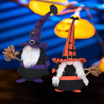 Produktbild von Halloween-Dekorationsartikel, Fensterdekorationen mit Gnomen-Motiv, gesichtslose Puppe, Rudolph-Zwergpuppen