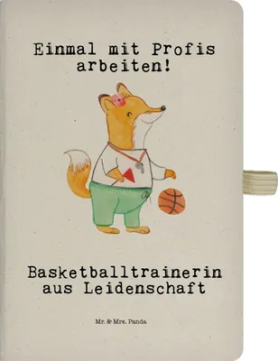 Produktbild von Mr. & Mrs. Panda Notizbuch kariert Basketballtrainerin Leidenschaft - Transparent - Geschenk, Basketballcoach, Basketballerin, A4 Hardcover, Sport, Notizheft, Kladde