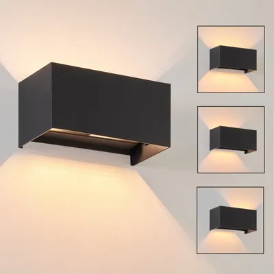 Obrázok produktu pre ZMH LED nástenné svietidlo vonkajšie nástenné svietidlo čierne hore a dole vonkajšie svietidlo IP65 vodotesné teplé biele G9 nastaviteľný svetelný lúč nástenný reflektor pre obývaciu izbu záhradu terasu chodbu