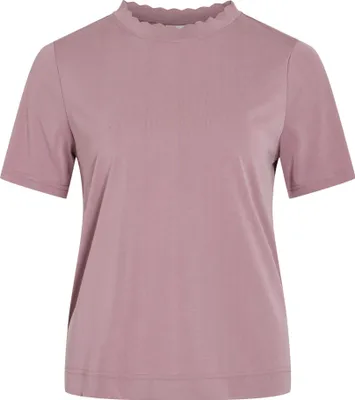 Produktbild von VILA Basic Kurzarm-T-Shirt mit Rundhals Wellensaum Größe: L