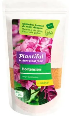 Produktbild von Nachfüllbeutel für manna Plantiful Hortensiendünger 600 g für max. 600 L Gießwasser