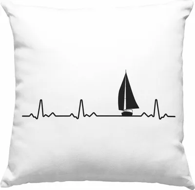 Produktbild von Trendation - Kapitän Herzschlag Deko-Kissen mit Füllung 40x40 Geschenk Käptn Lustiger Spruch Bootsfahrer Sportboot Herren Segler Segeln Motoboot Lustig (Grün)