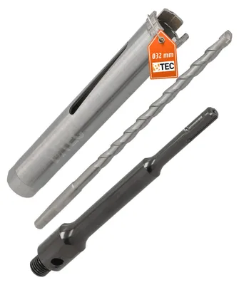 Produktbild von Diamantbohrkrone Ø 32 mm Nutzlänge 180 mm mit SDS+-Aufnahme 200 mm und Zentrierbohrer 240 mm Segmenthöhe 10 mm Diamant Bohrkrone Trockenbohrkrone Kernbohrer Betonbohrkrone Kernbohrkrone BTEC