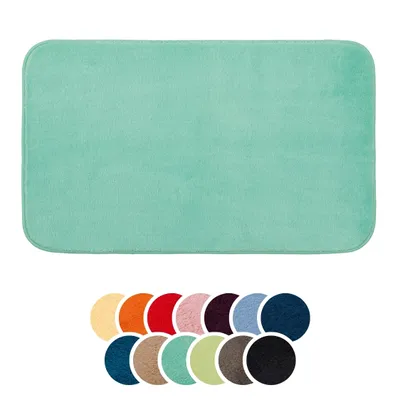 Produktbild von liebling Badteppich, 100% Polyester, mit Anti-Rutsch Beschichtung, saugstark, Serie Santos, 60 x 100 cm, 1500 g/m², bei 30 Grad waschbar, mint