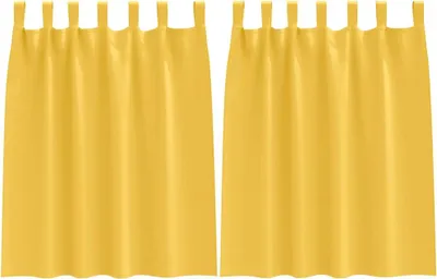 Produktbild von vidaXL Verdunkelungs-Vorhänge mit Ringen 2 pcs Senfgelb 140 x 140 cm