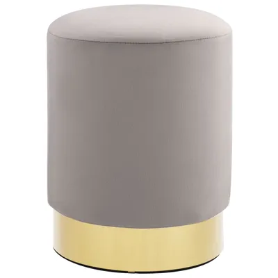 Immagine prodotto di Sgabello in velluto grigio chiaro e oro