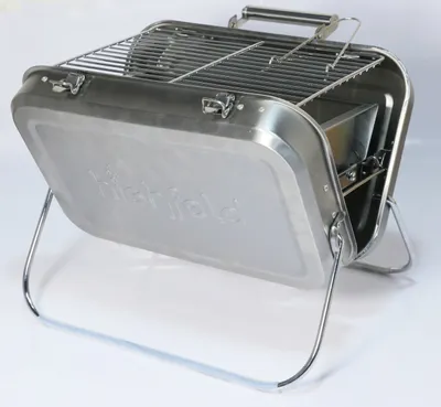 Produktbild von highfeld® Holzkohlegrill Tragbarer Koffergrill Klappgrill Tischgrill Picknickgrill