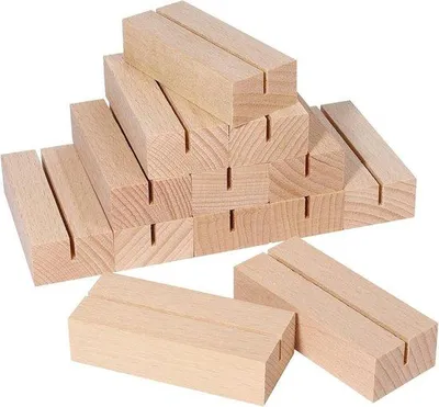 Produktbild von Famanu Platzkartenhalter aus Holz - 20 Stück für elegante Tischdekoration